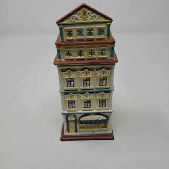 Vintage VTG Partylite Cafe Prague Tealight House Ceramic New in Box 6.25” Tall - Picture 10 of 14